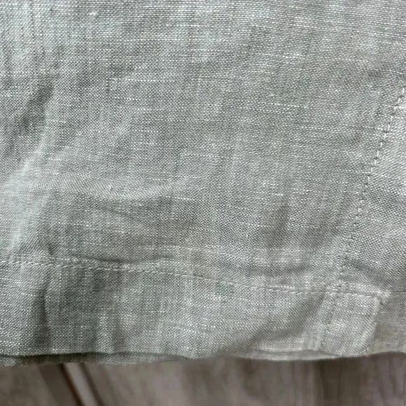 Tahari Shirt Dress Linen Button Down Short Sleeves Collared Sage Color Sz S - Picture 8 of 8